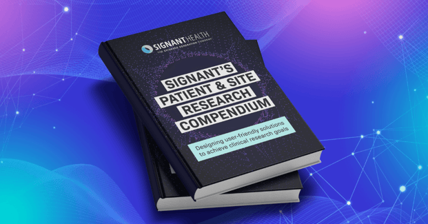 Visualization of Signant Health's ebook 'Signant’s Site & Patient Research Compendium,'