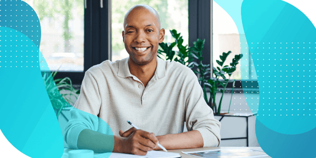 Smiling person with Myasthenia Gravis, reflecting the positive impact of efforts to reduce outcome measure variability in clinical trials for this autoimmune disease.