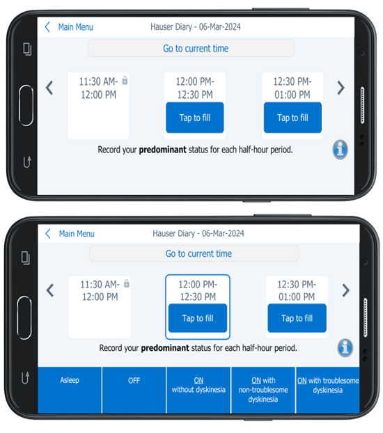 Electronic Hauser Diary 2.0 user interface.