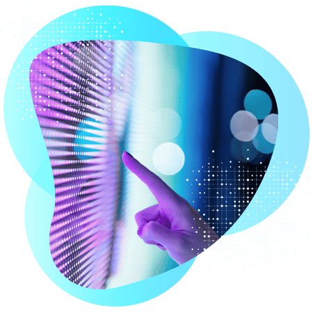 hand reaching touching data