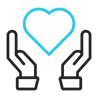 icon, hands, heart