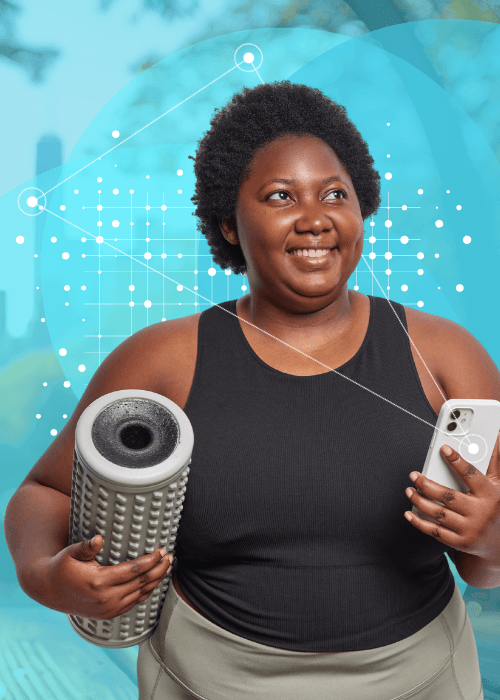 Woman Exercising using eCOA device
