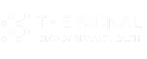 the signal logo white